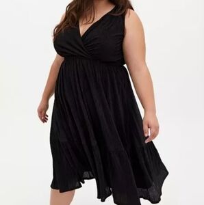 Torrid Midi Crinkle Knit Skater Dress Size 1